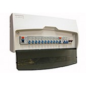8WAY SPLIT BOARD C/W 100A MS & 2X63A RCD
