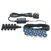 IKON RD45 BLUE POLISHED S/S 10x0.42W 45MM (6 LED)